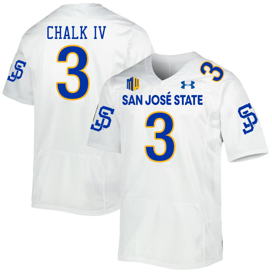 San Jose State Spartans #3 Floyd Chalk IV College Football Jerseys,Uniforms-White